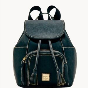 Dooney & Bourke Large Murphy Backpack Pebble Leather Black on Black NWT
